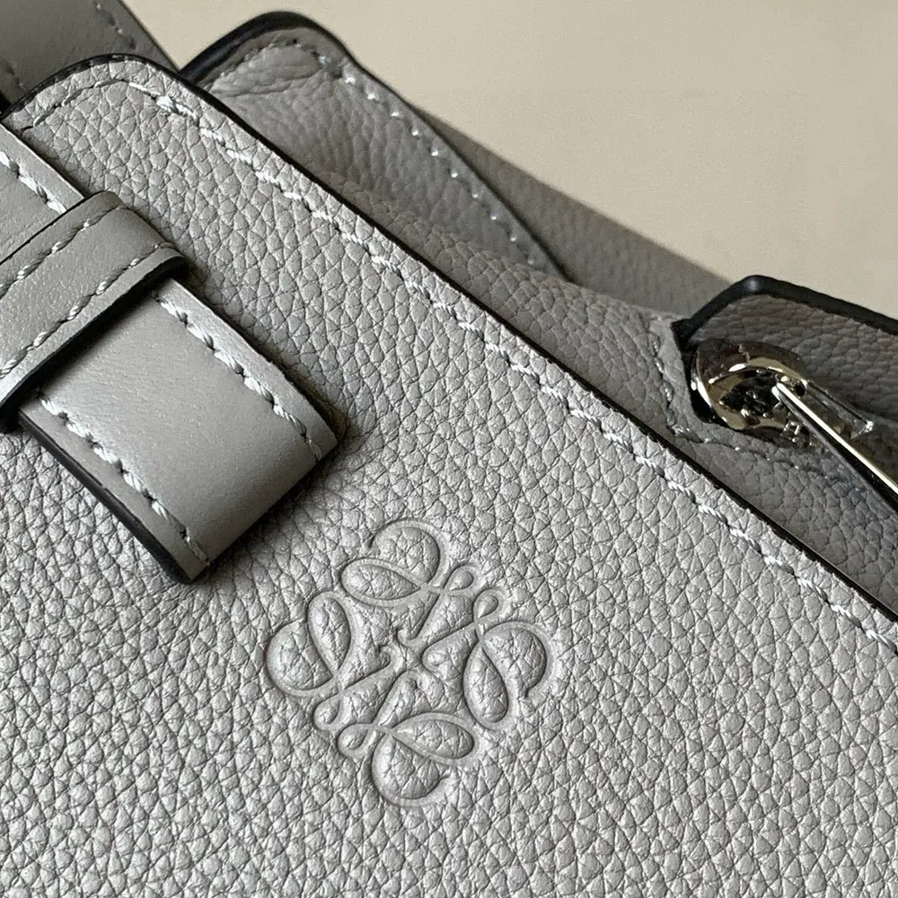 Loewe Unisex Compact Hammock Bag in Soft Grained Calfskin-Silver - image 9
