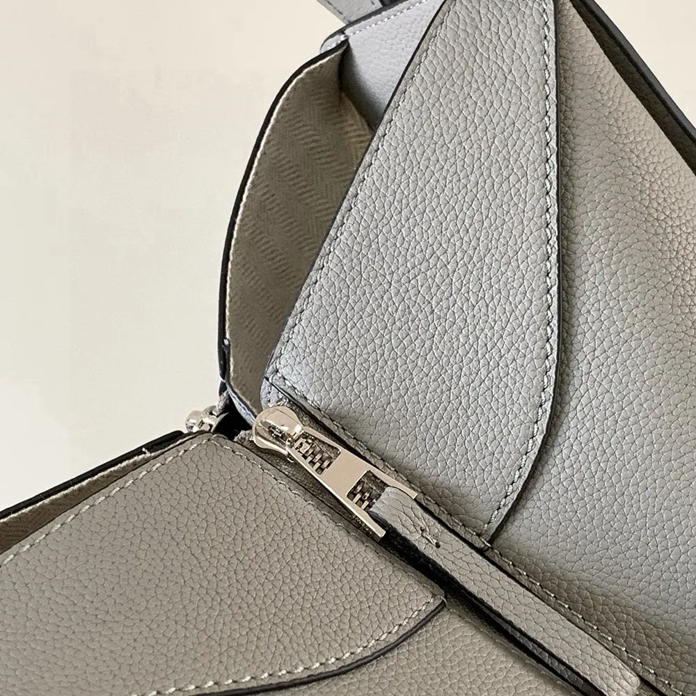 Loewe Unisex Compact Hammock Bag in Soft Grained Calfskin-Silver - image 8
