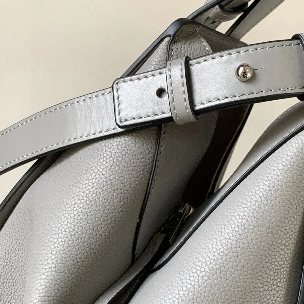 Loewe Unisex Compact Hammock Bag in Soft Grained Calfskin-Silver - image 7