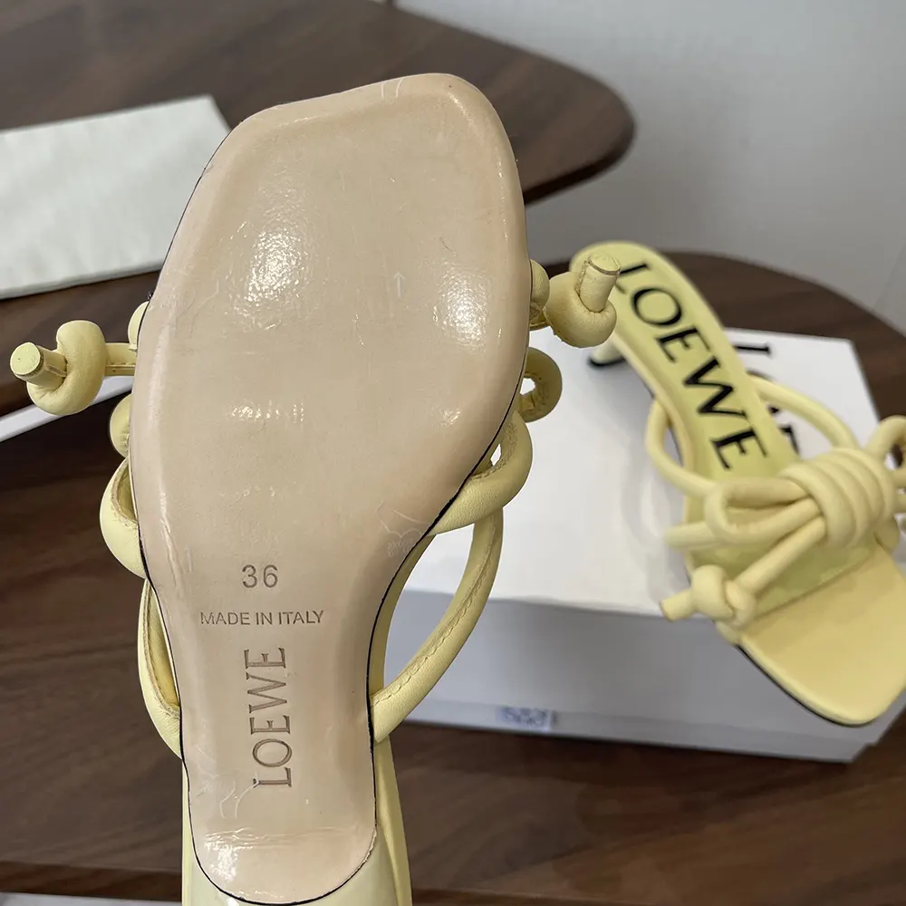 Loewe Women Flamenco Knot Sandal in Lambskin-Yellow - image 10