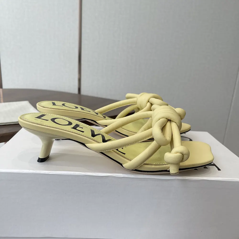 Loewe Women Flamenco Knot Sandal in Lambskin-Yellow - image 6