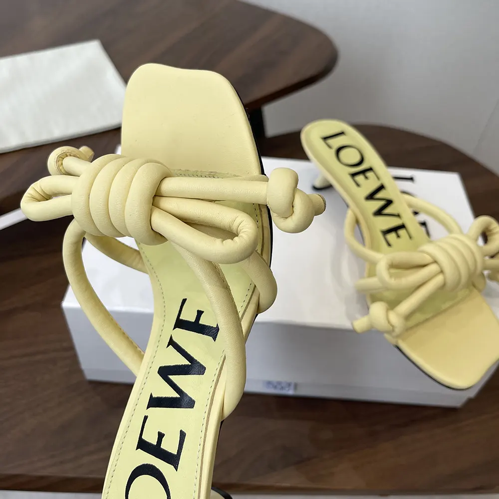 Loewe Women Flamenco Knot Sandal in Lambskin-Yellow - image 9