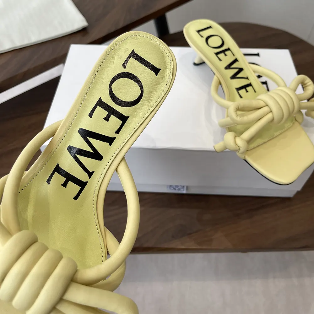 Loewe Women Flamenco Knot Sandal in Lambskin-Yellow - image 8