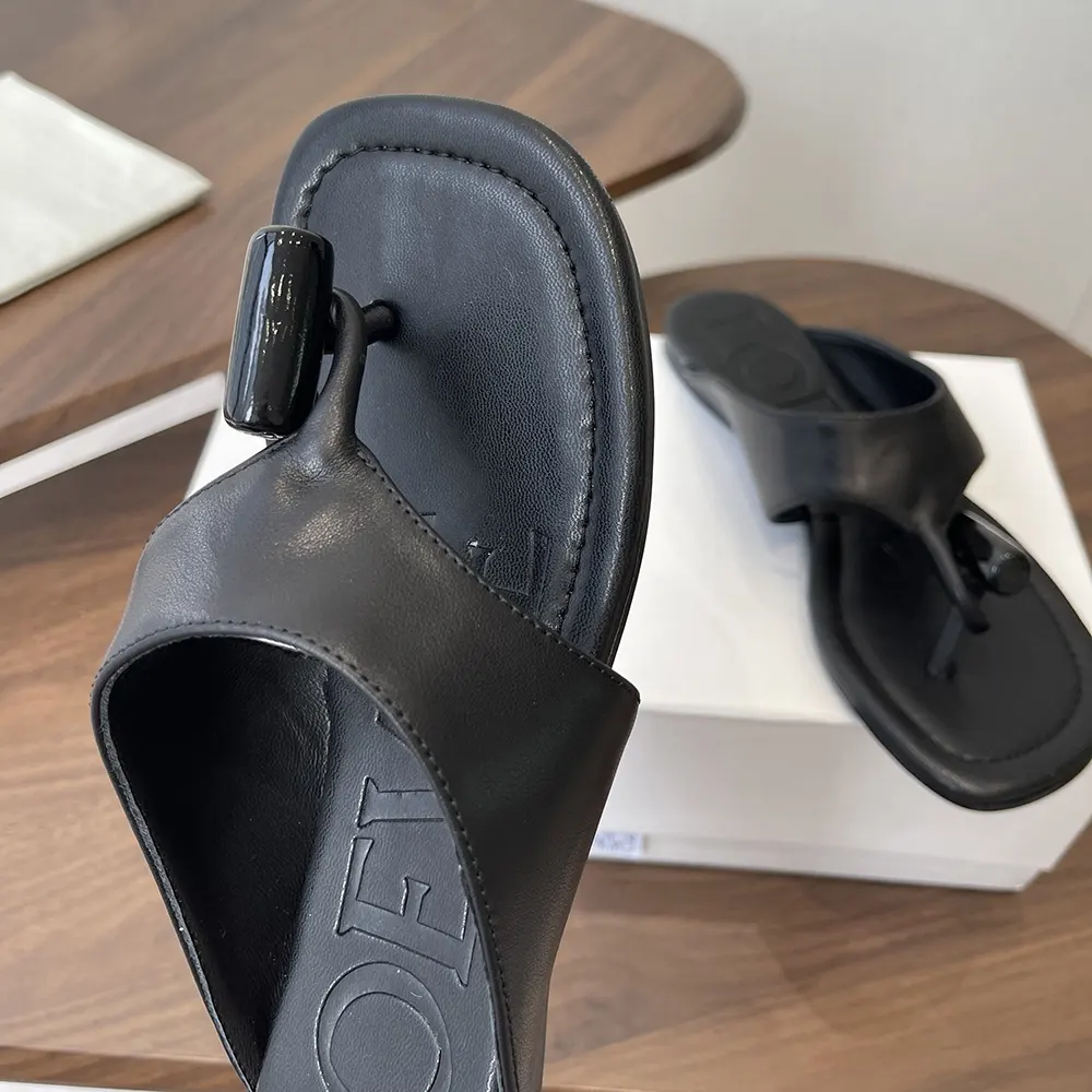 Loewe Women Toggle Flat Sandal in Shiny Smoot Calfskin-Black - image 7