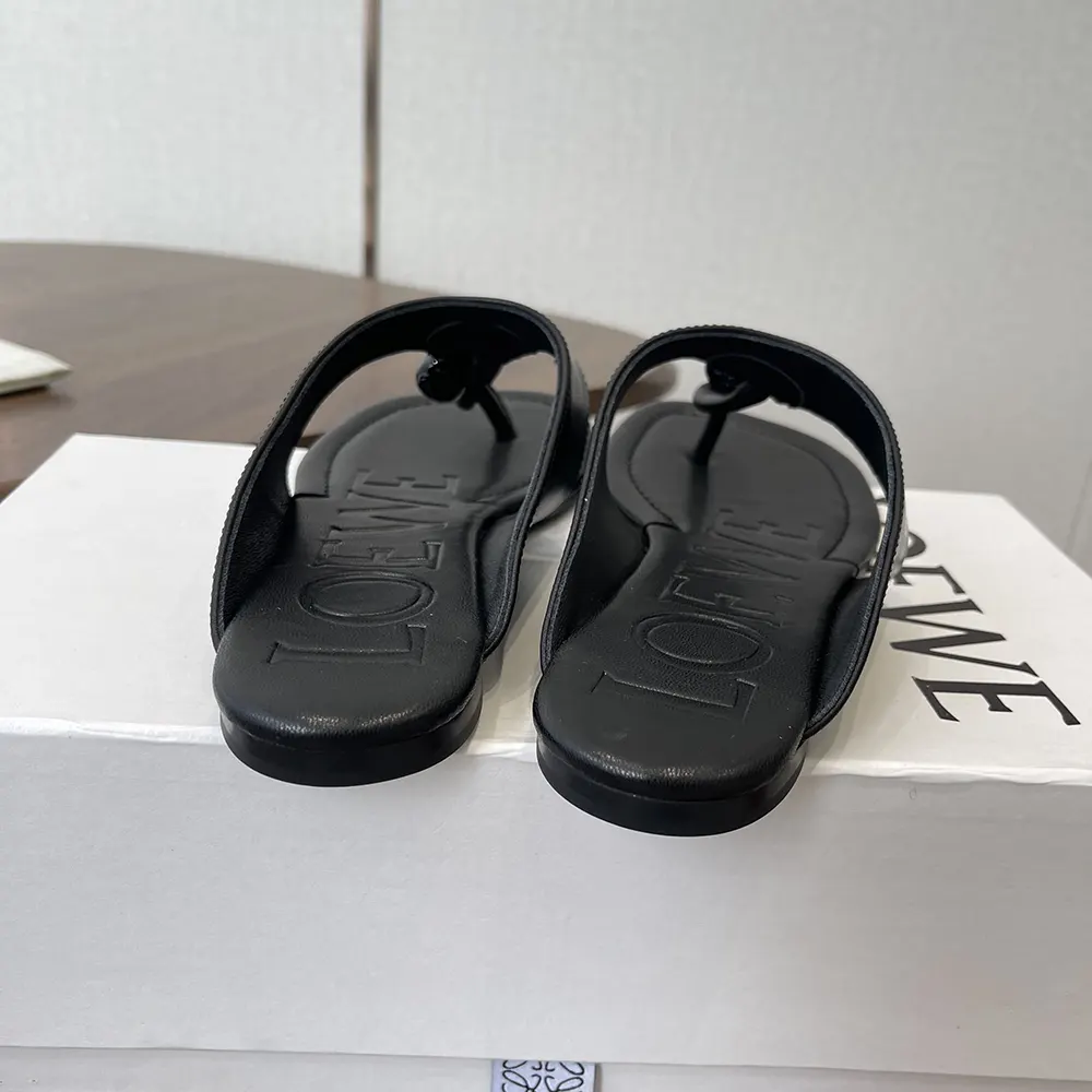 Loewe Women Toggle Flat Sandal in Shiny Smoot Calfskin-Black - image 8