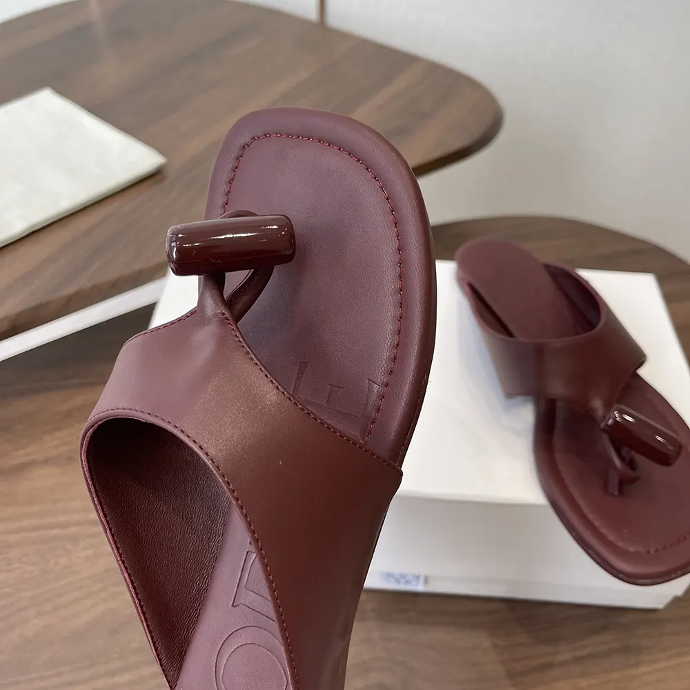 Loewe Women Toggle Flat Sandal in Shiny Smoot Calfskin-Burnt Red - image 6