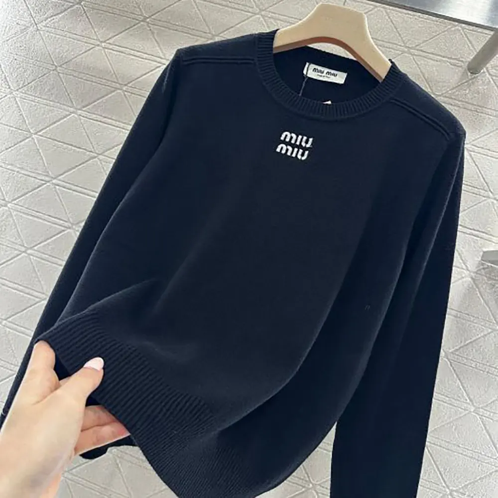 Miu Miu Women Cashmere Crew-Neck Sweater-Black - image 4