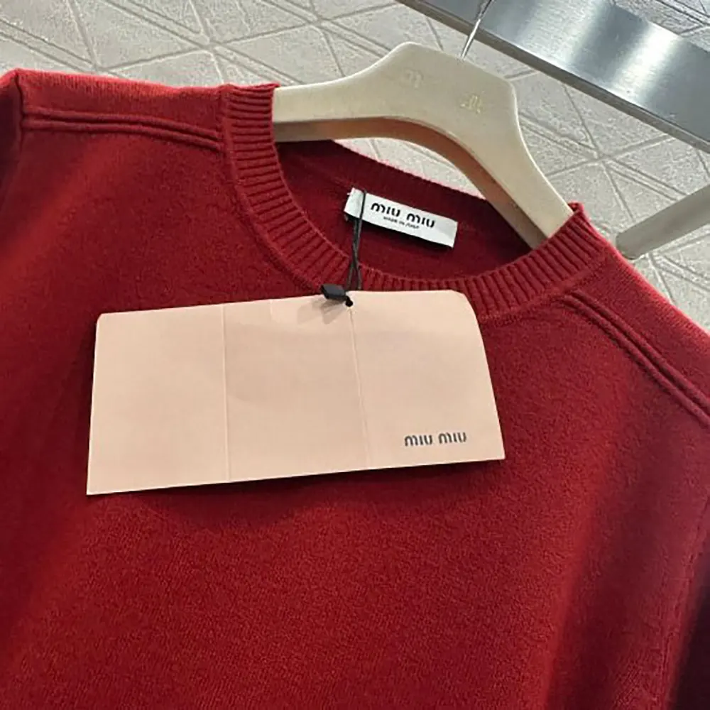 Miu Miu Women Cashmere Crew-Neck Sweater-Red - image 8