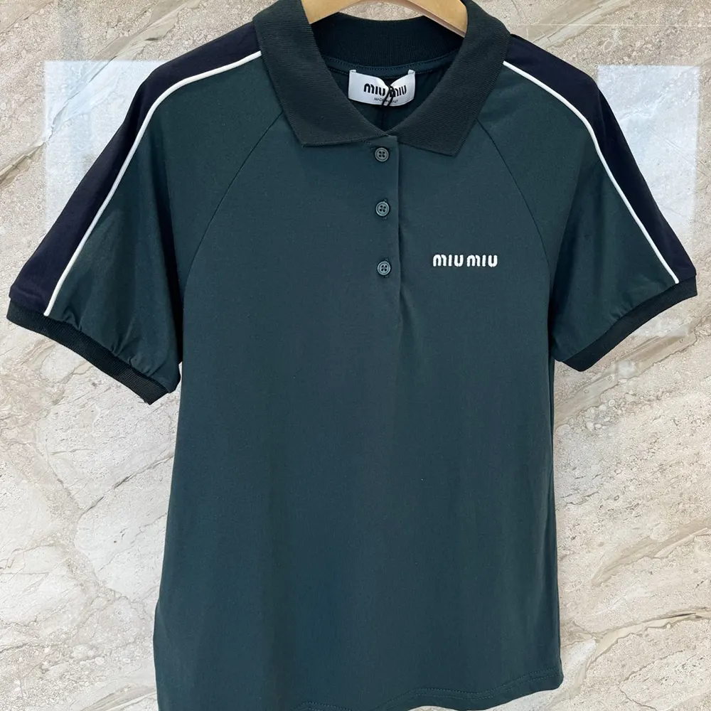 Miu Miu Women Cotton Jersey Polo Shirt-MJNA19182D - image 4