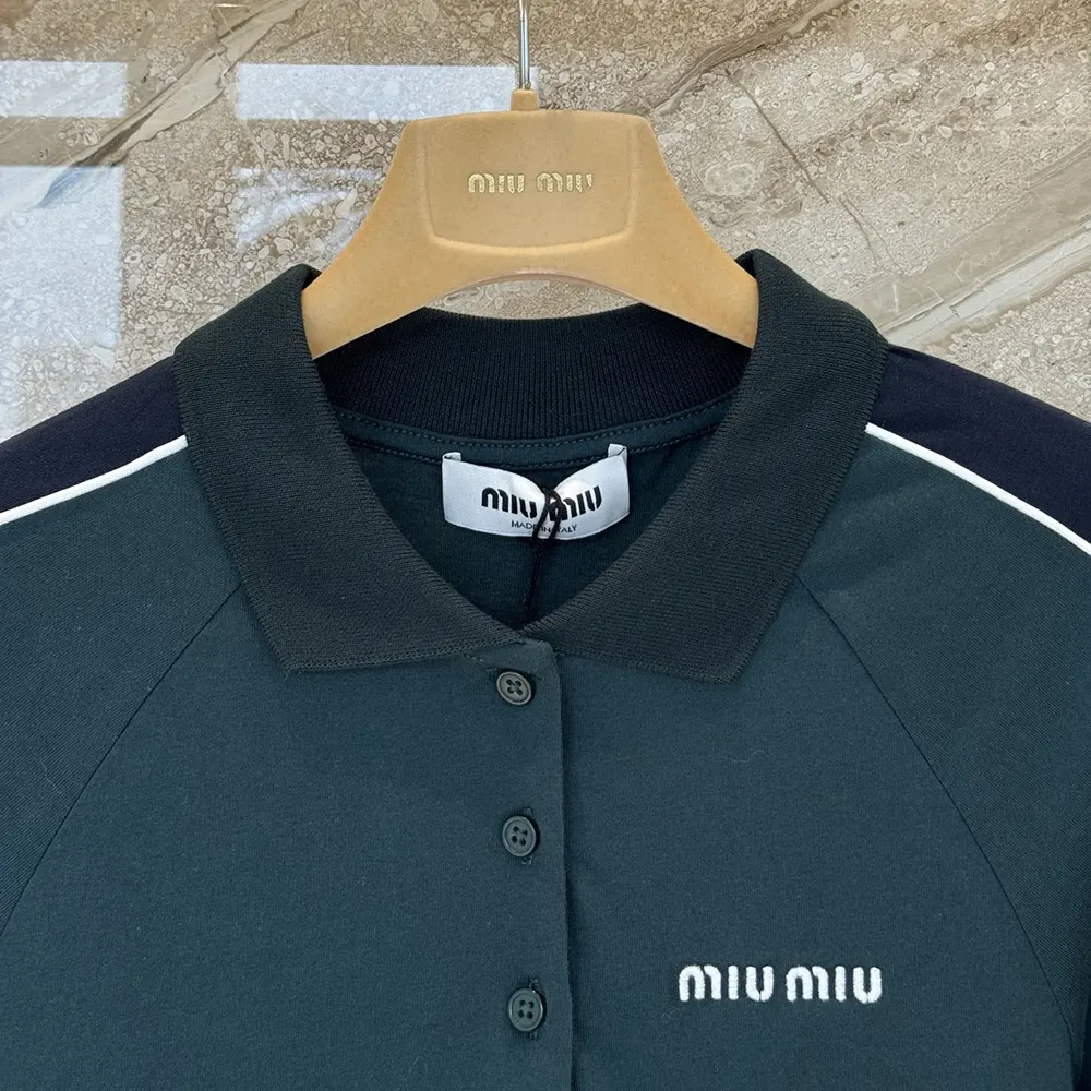 Miu Miu Women Cotton Jersey Polo Shirt-MJNA19182D - image 6