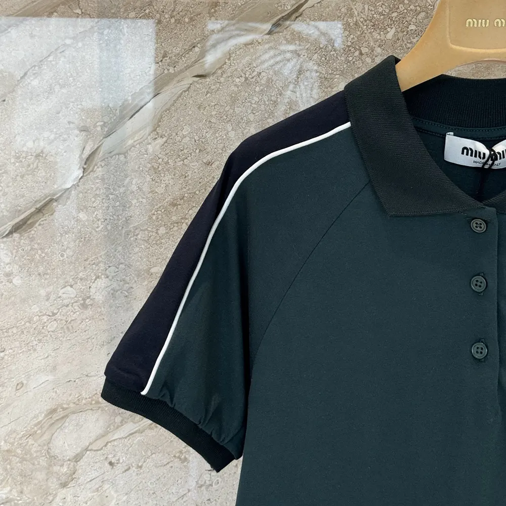 Miu Miu Women Cotton Jersey Polo Shirt-MJNA19182D - image 8