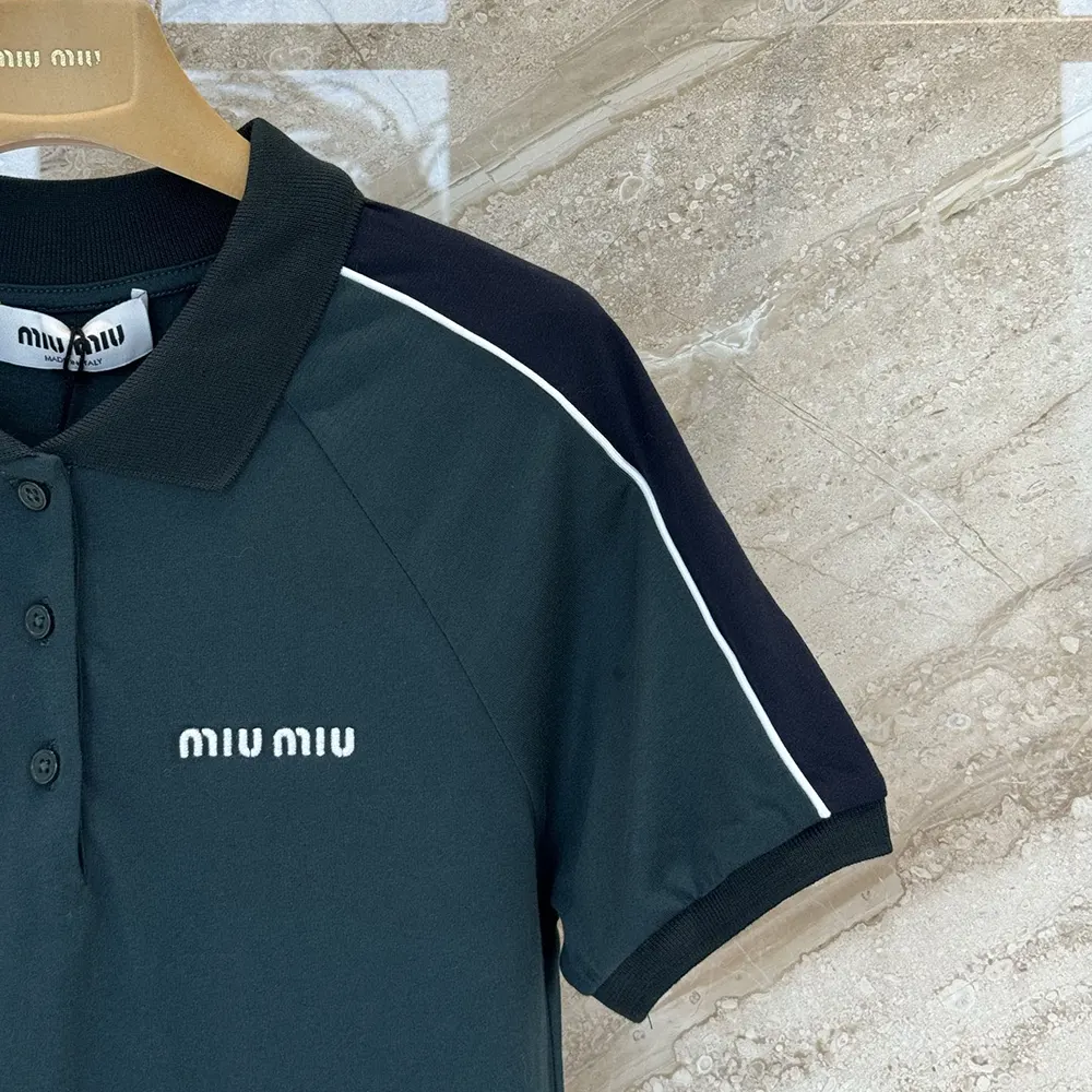 Miu Miu Women Cotton Jersey Polo Shirt-MJNA19182D - image 7
