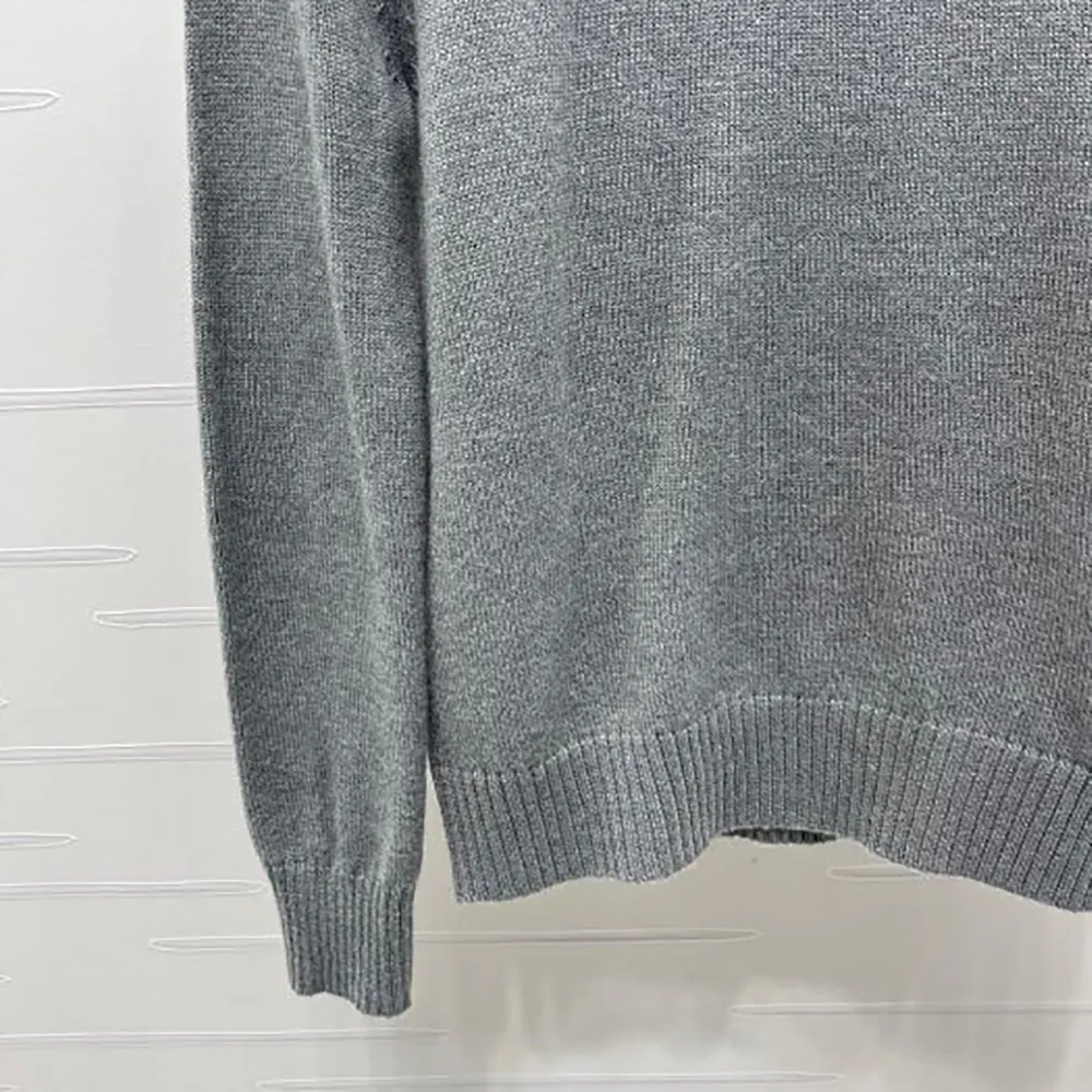 Miu Miu Women Double Cashmere Sweater with Logo-Grey - image 7