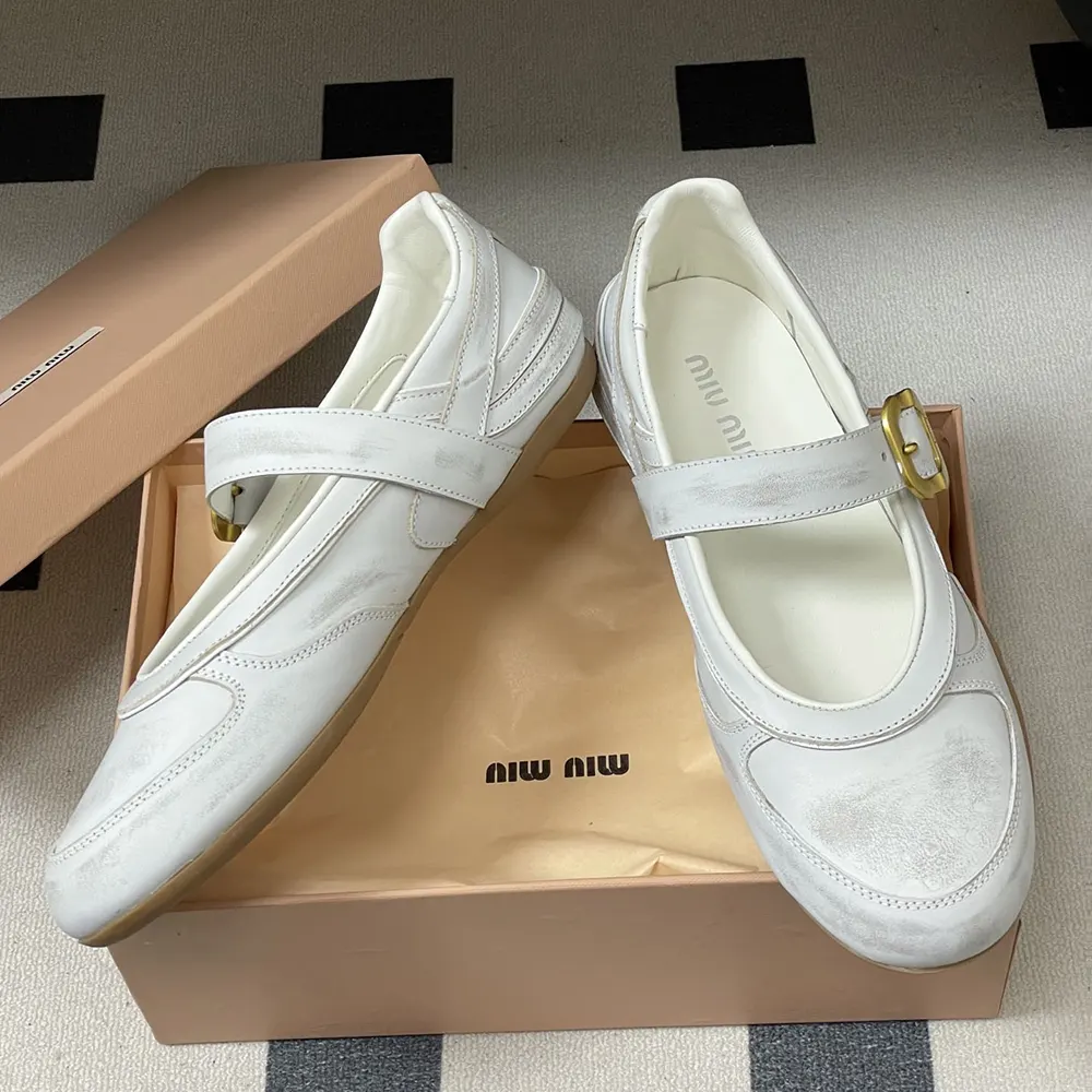 Miu Miu Women Gymnasium Leather Ballerinas With Strap and Buckle - image 6
