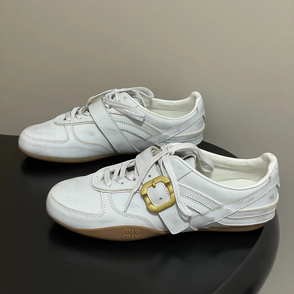 Miu Miu Women Gymnasium Leather Sneakers With Strap and Buckle - image 5