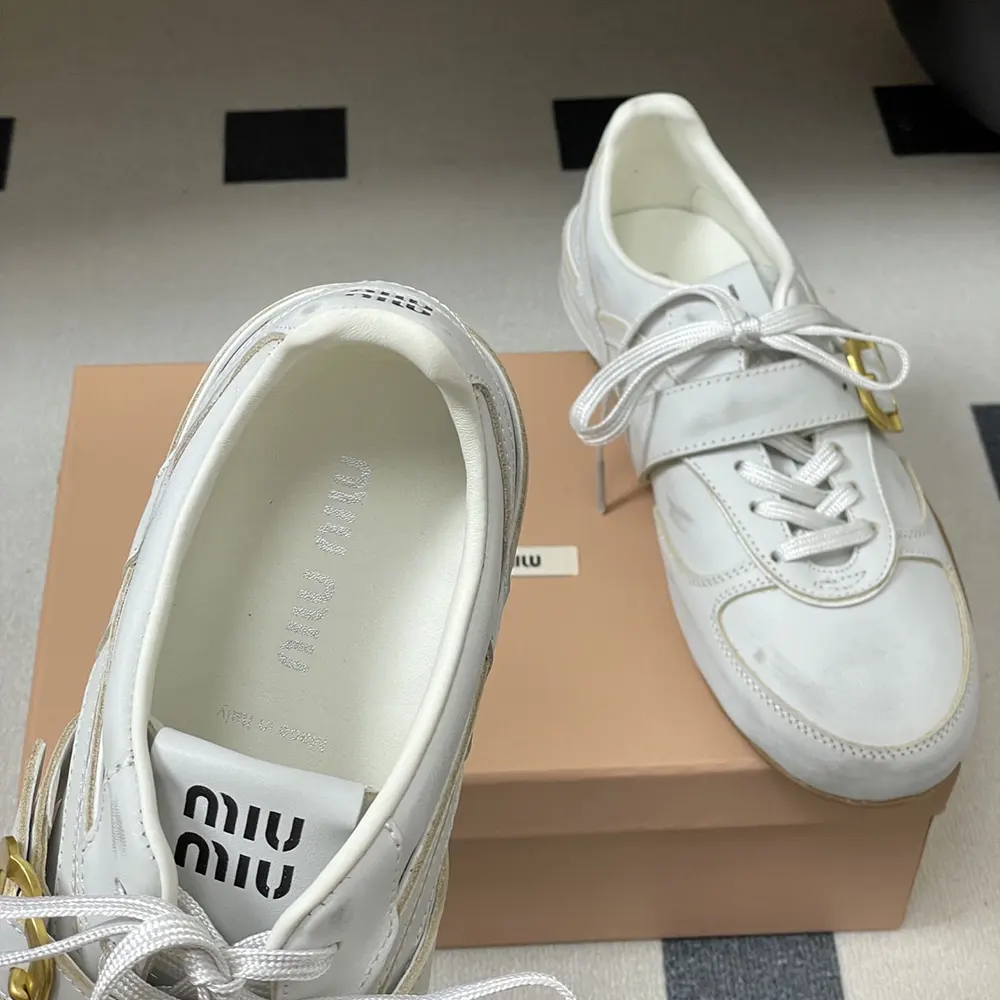 Miu Miu Women Gymnasium Leather Sneakers With Strap and Buckle - image 7