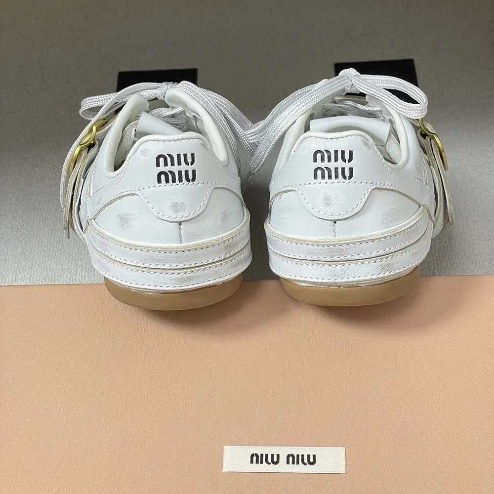 Miu Miu Women Gymnasium Leather Sneakers With Strap and Buckle - image 8