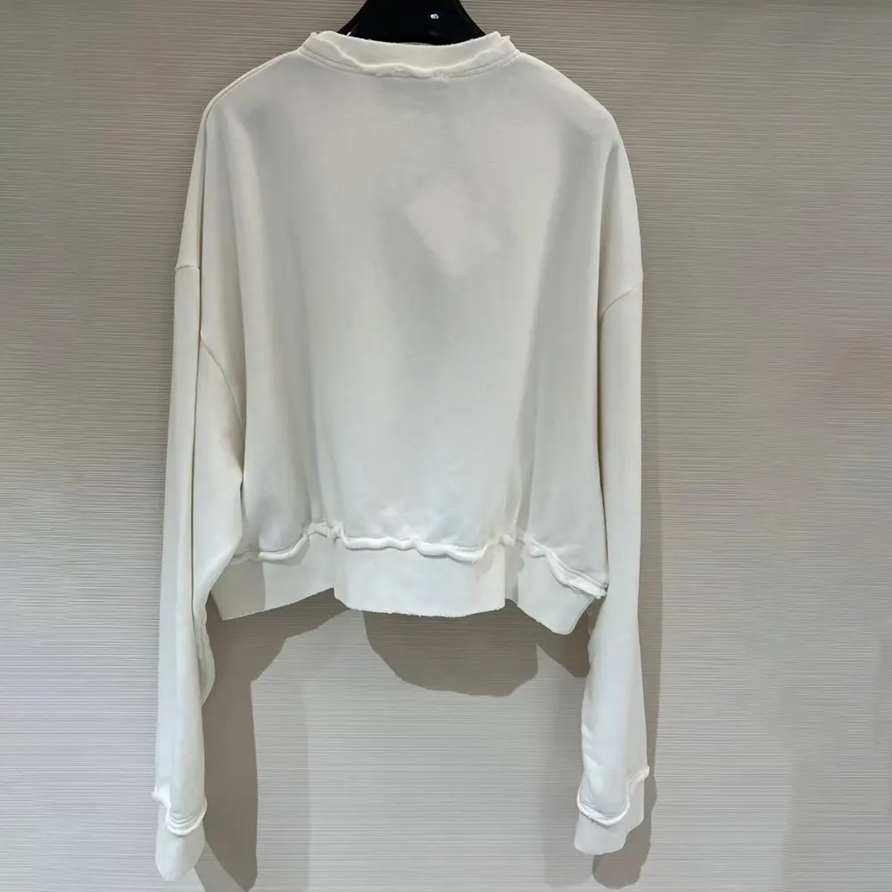 Miu Miu Women Logo-Embroidered Cotton Sweatshirt-White - image 4