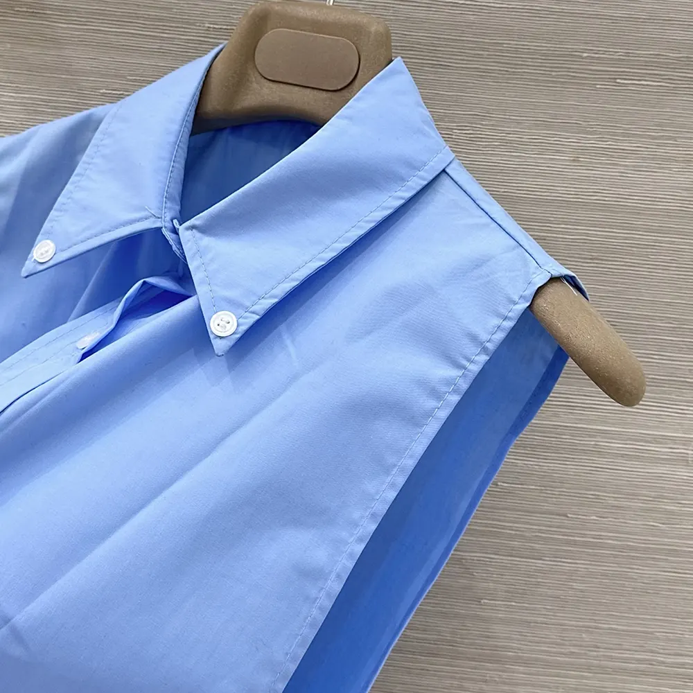 Miu Miu Women Poplin Shirt-Blue - image 5