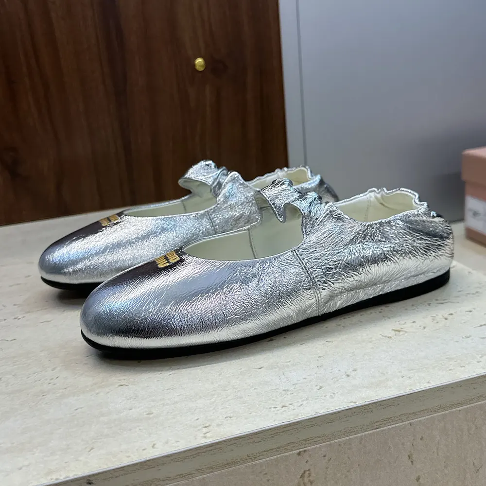Miu Miu Women Ruches Mordoré Nappa Leather Ballerinas - image 5