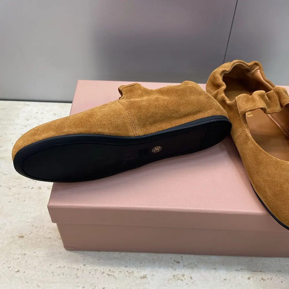 Miu Miu Women Ruches Suede Ballerinas - image 10