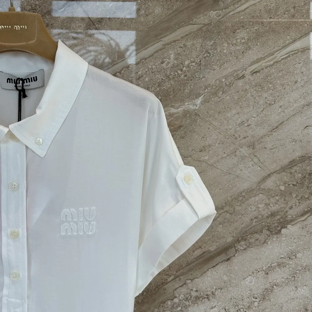 Miu Miu Women Slubbed Poplin Dress - image 7