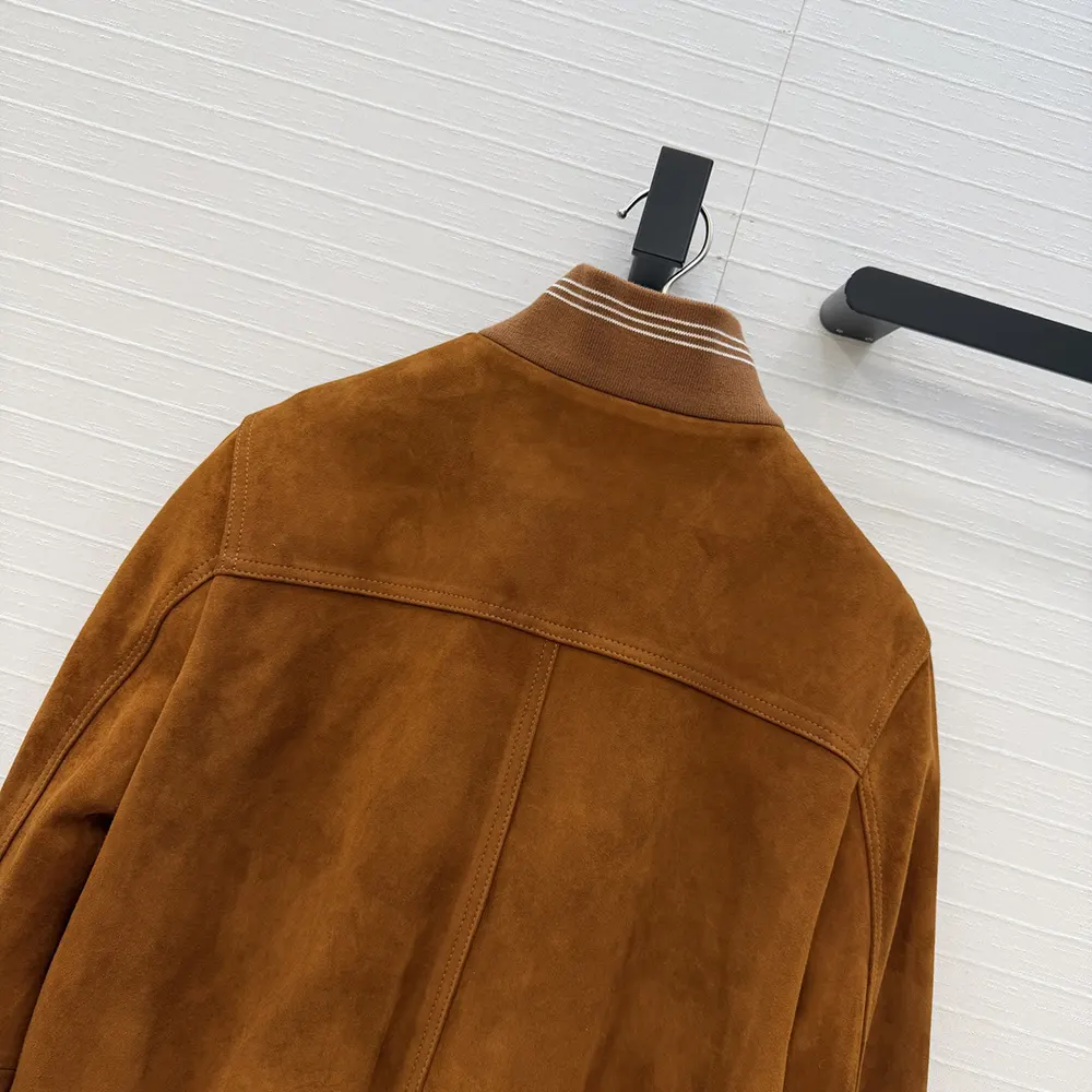Miu Miu Women Suede Blouson Jacket-Brown - image 6