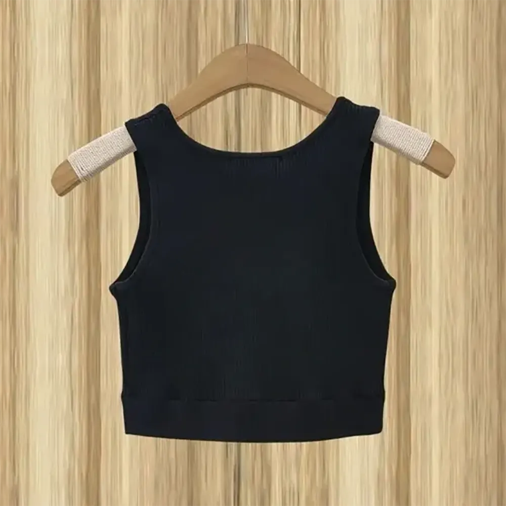 Side angle showing relaxed fit of Miu Miu Women Viscose Top with Intarsia Logo