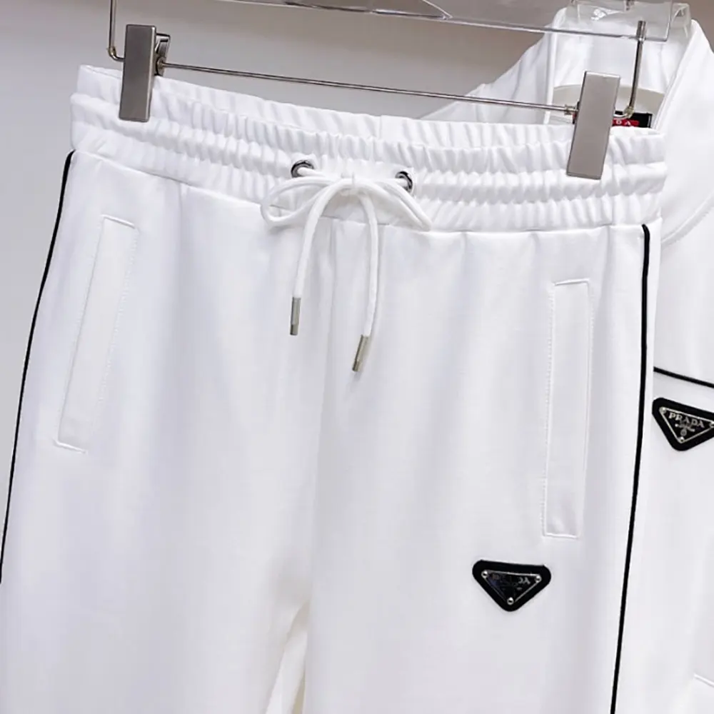Prada Men Sweatpants with Re-Nylon Details-White - image 4