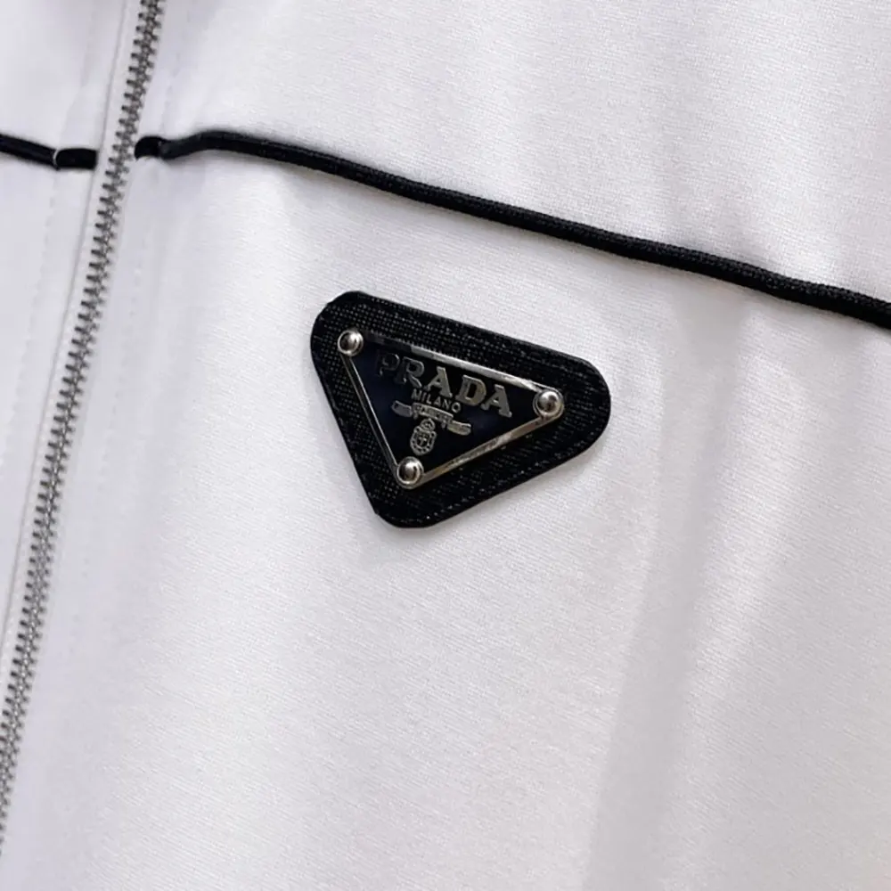 Prada Men Sweatshirt with Re-Nylon Details-White - image 6