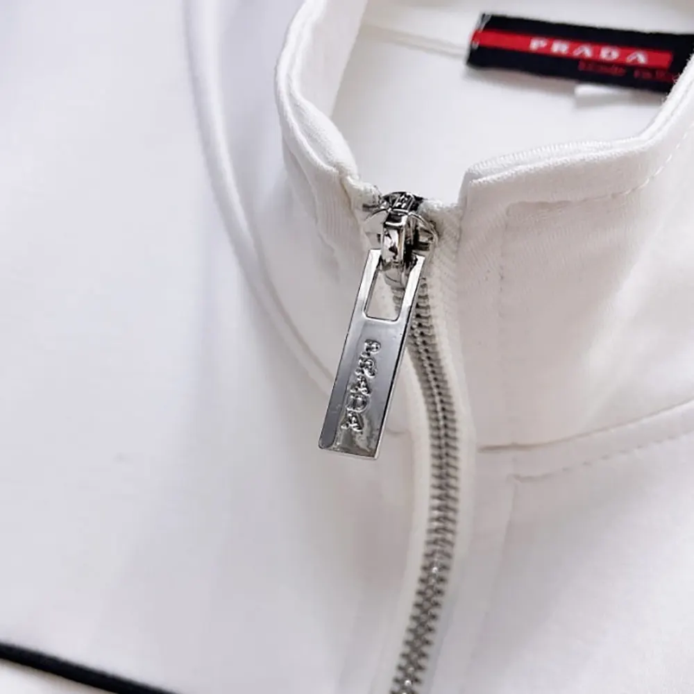 Prada Men Sweatshirt with Re-Nylon Details-White - image 5