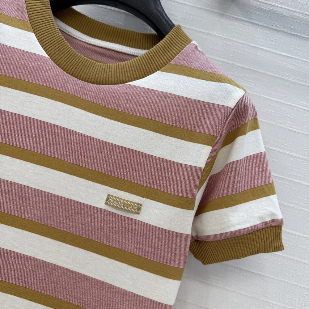 Prada Women Bayadere Stripe Jersey T-Shirt - image 6