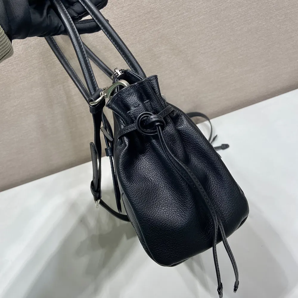 Prada Women Bonnie Medium Antiqued Leather Tote Bag-Black - image 6