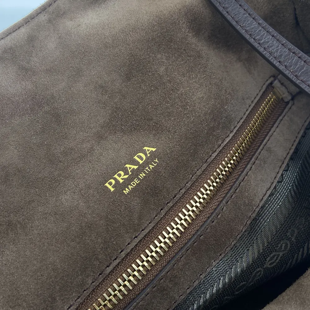 Prada Women Large Leather Tote Bag-Dark Brown - image 10