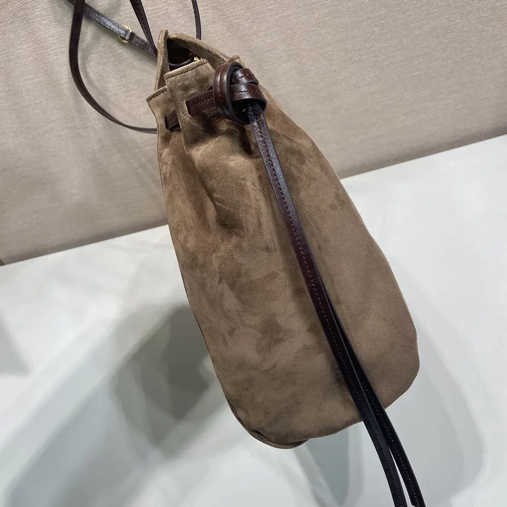 Prada Women Carry Medium Suede Tote Bag - image 6
