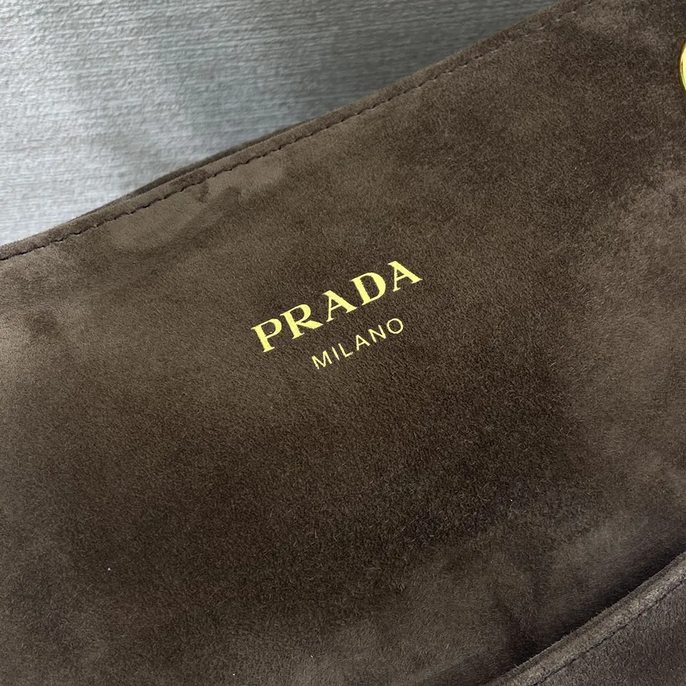 Prada Women Carry Medium Suede Tote Bag - image 9