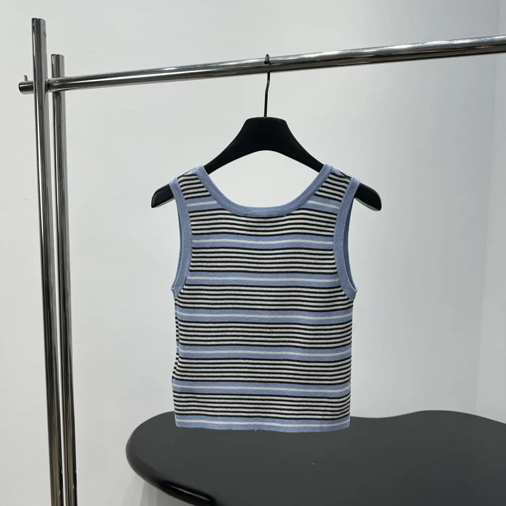 Side angle showing slim silhouette of Prada Women Cotton Knit Tank Top
