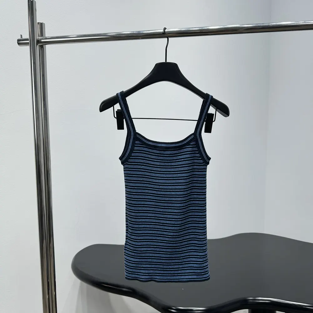 Side angle highlighting blue fabric texture of Prada Women Cotton Top