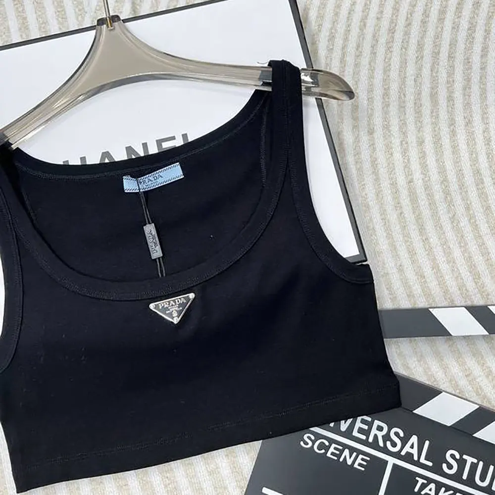 Prada Women Jersey Cropped Top-Black - image 6