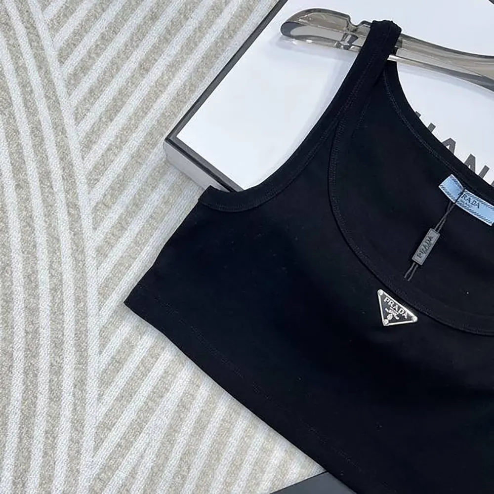 Prada Women Jersey Cropped Top-Black - image 7