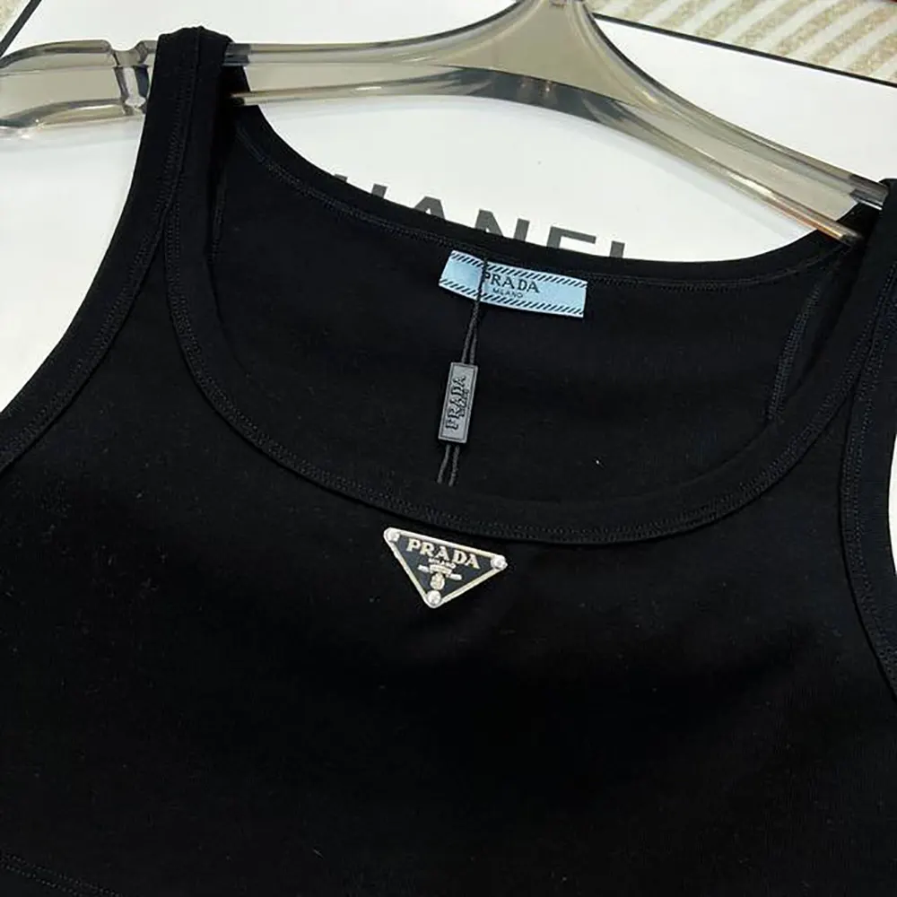 Prada Women Jersey Cropped Top-Black - image 8