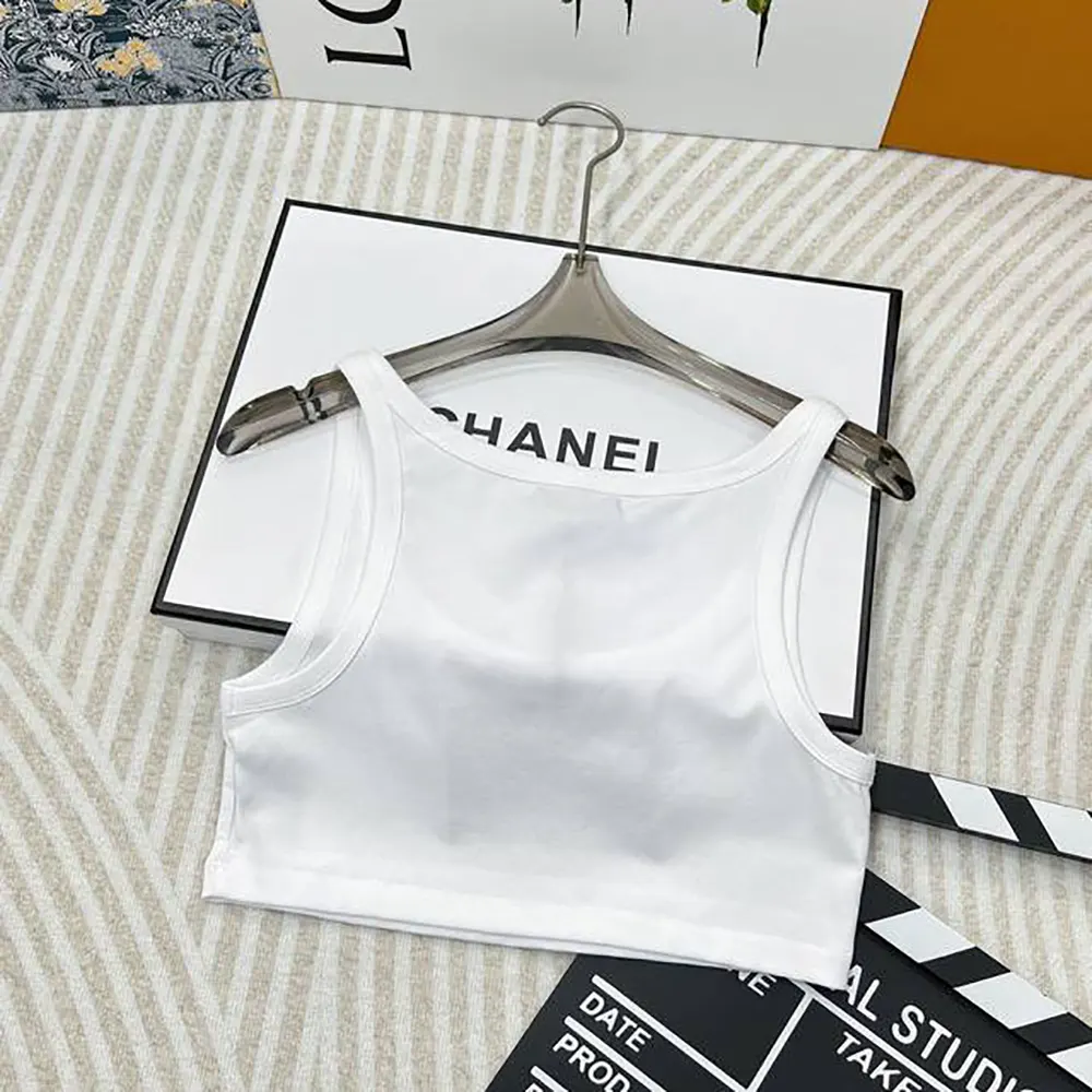 Side angle showing silhouette of Prada Women Jersey Cropped Top-White