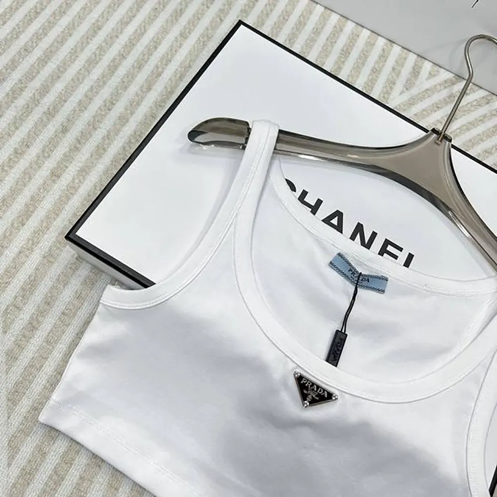 Prada Women Jersey Cropped Top-White - image 4