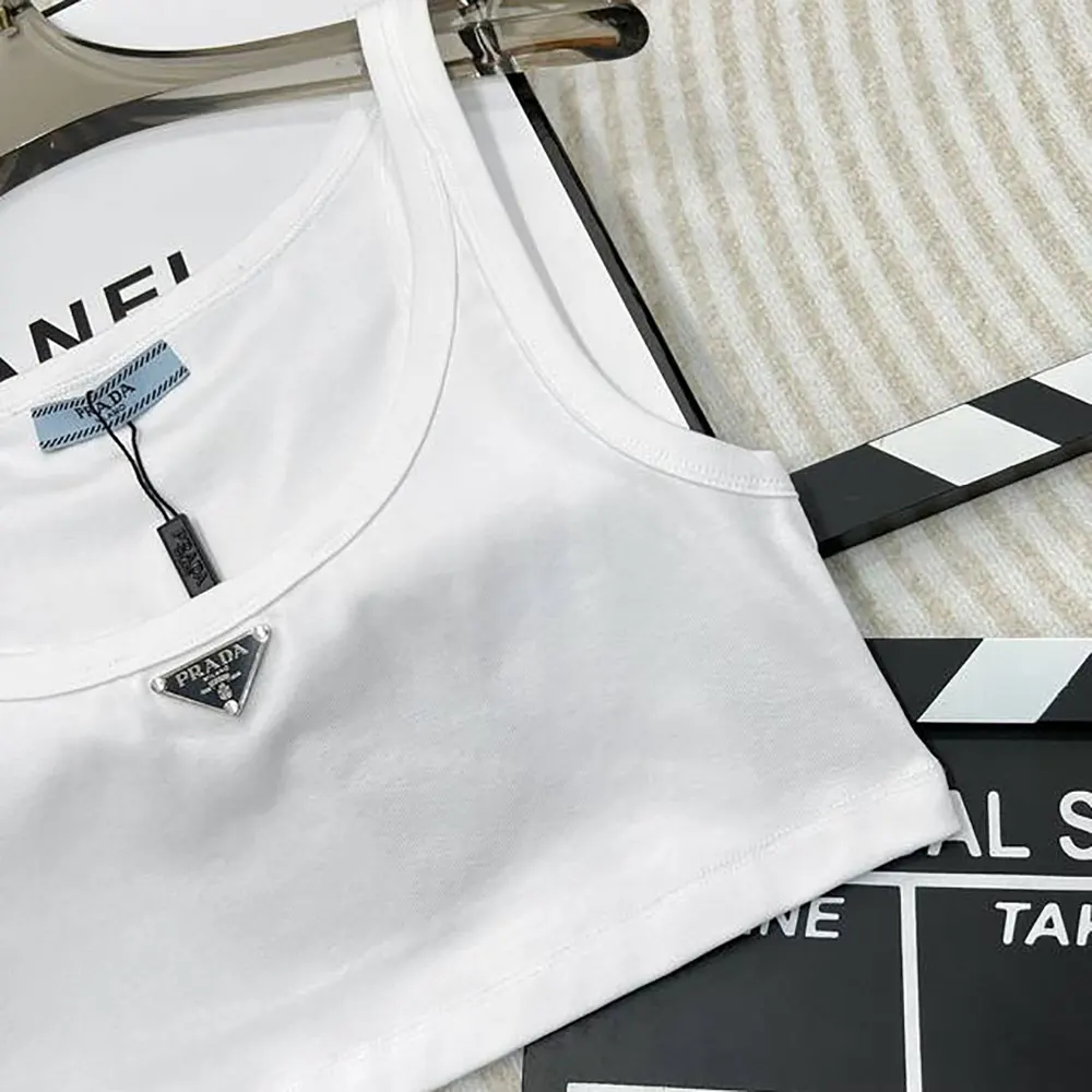 Prada Women Jersey Cropped Top-White - image 5