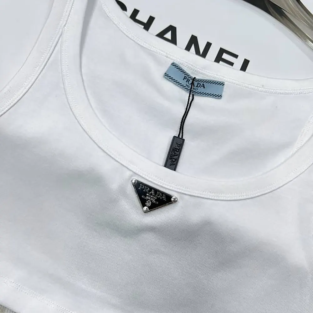 Prada Women Jersey Cropped Top-White - image 7