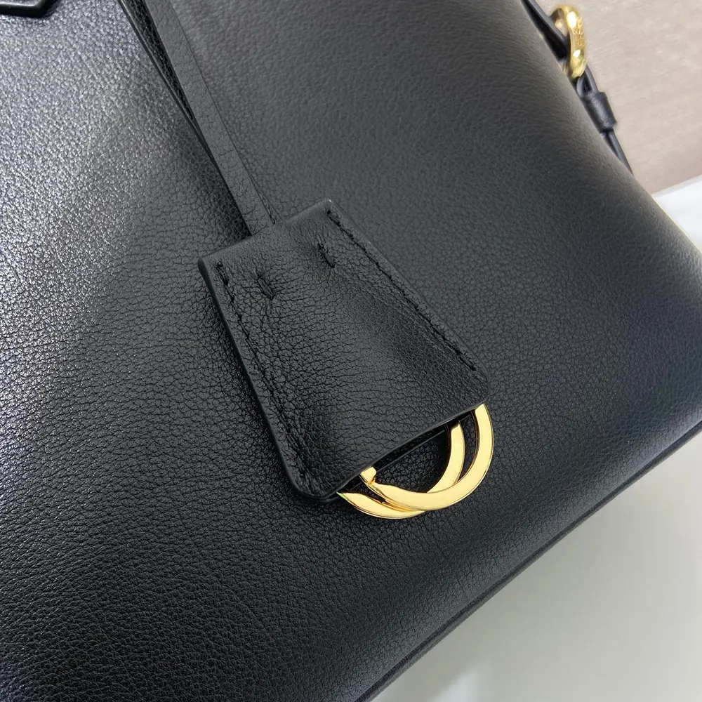 Prada Women Large Leather Tote Bag-Black - image 8