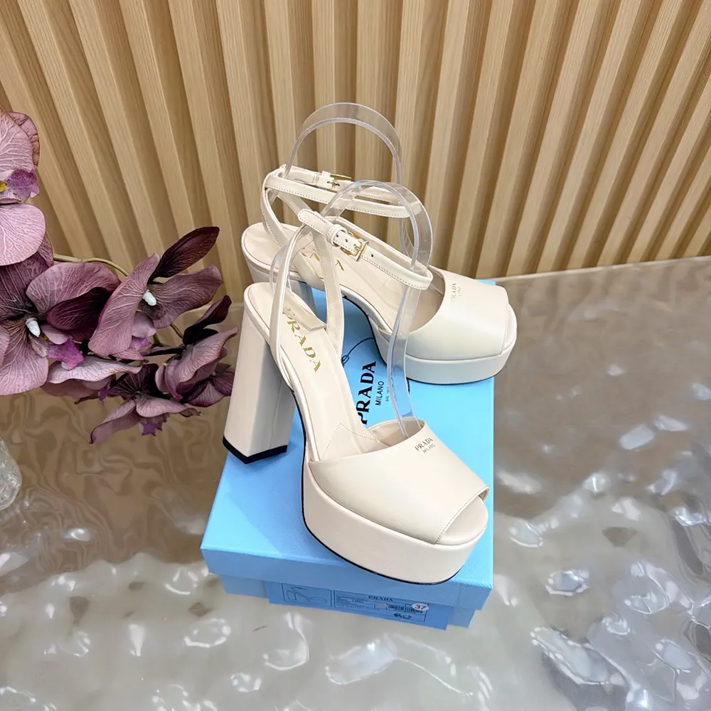 Prada Women Nappa Leather Platform Sandals-White - image 6