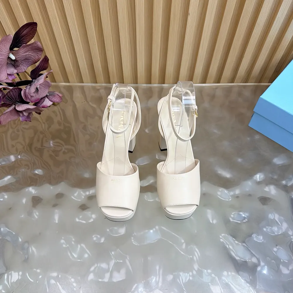 Prada Women Nappa Leather Platform Sandals-White - image 5