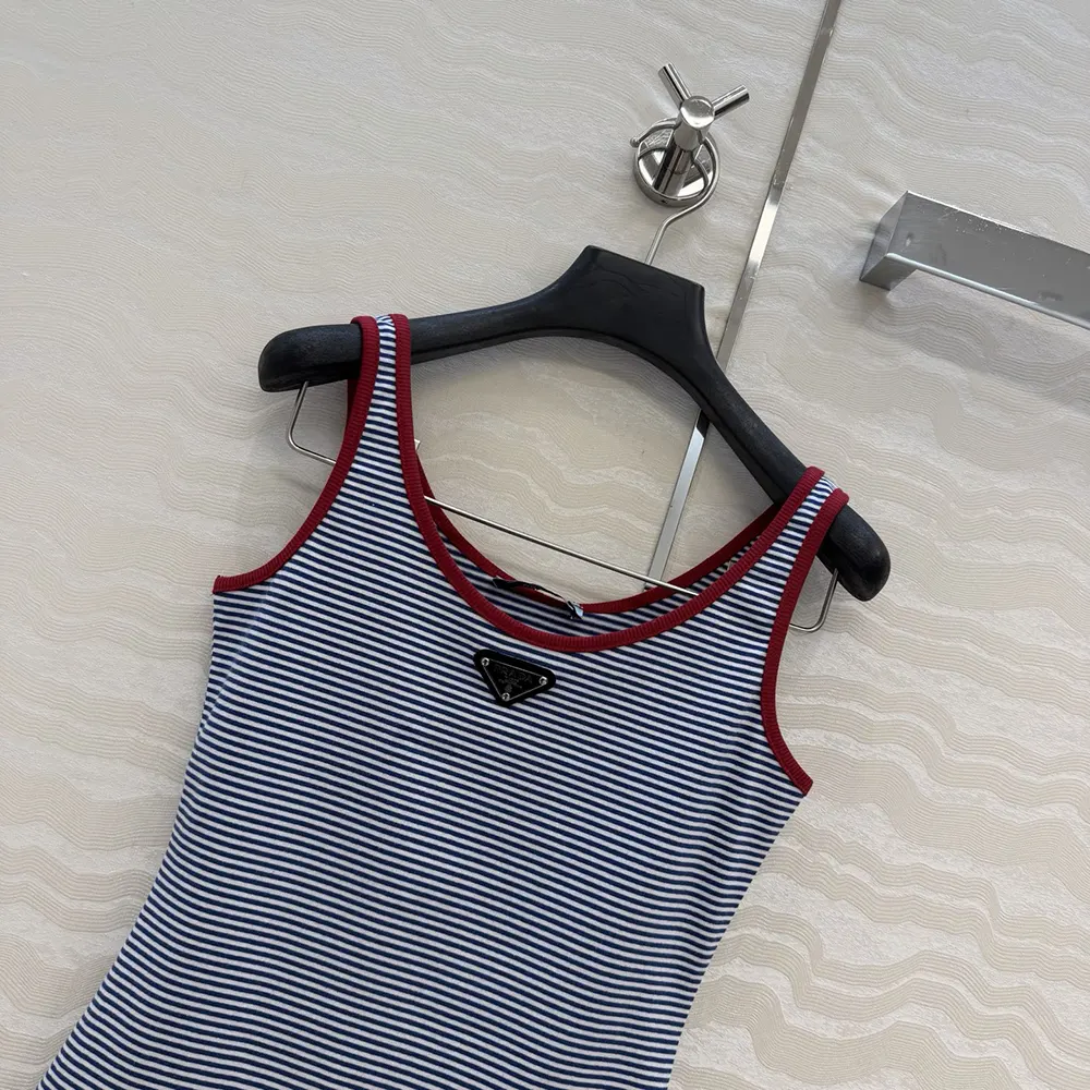 Prada Women Striped Cotton Jersey Tank Top - image 10