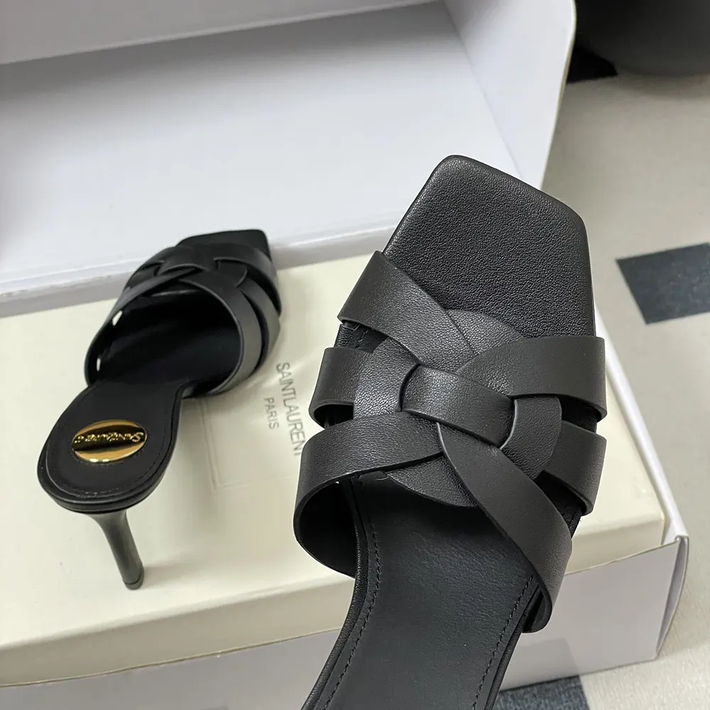Saint Laurent YSL Women Tribute Mules in Smooth Leather-Black - image 7